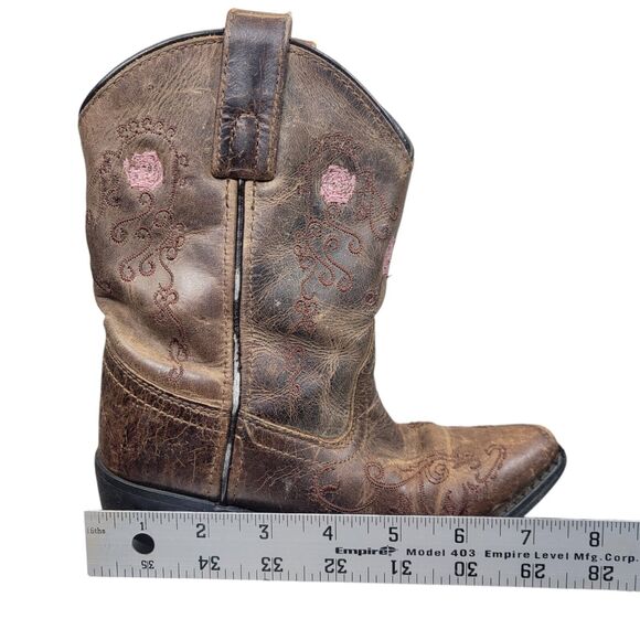 Smoky Mountain Leather Boots Cowboy Western Floral Pattern Kids Girls 11.5 R - Picture 10 of 11